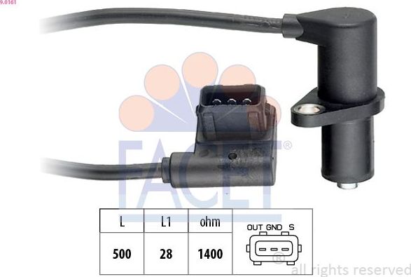 Датчик положения распредвала Facet Made in Italy - OE Equivalent. Артикул 9.0161