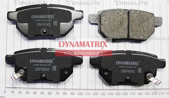 Тормозные колодки Dynamatrix задние для Toyota Urban Cruiser 2009-2016. Артикул DBP4042