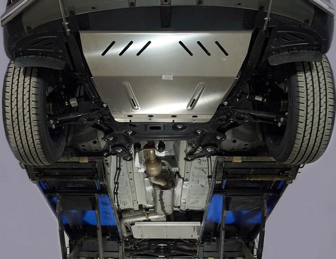 Защита алюминиевая ТСС (4 мм) для картера, КПП и бака Chery Tiggo 8 Pro 2021-2026. Артикул ZKTCC00479K