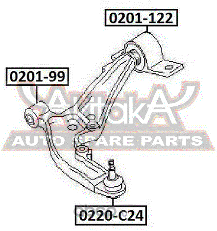 Сайлентблок переднего рычага подвески Asva. Артикул 0201-122