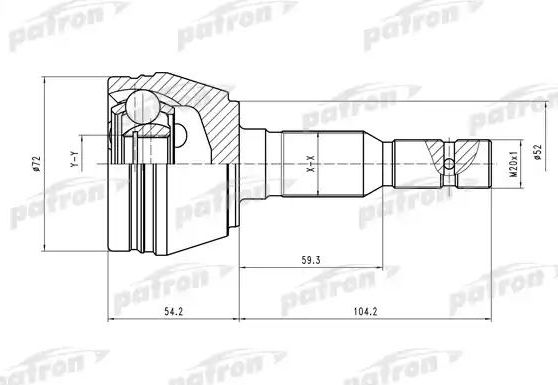 Шрус наружный (граната) Patron. Артикул PCV1290
