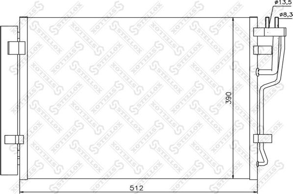 Радиатор кондиционера (конденсатор) Stellox. Артикул 10-45609-SX