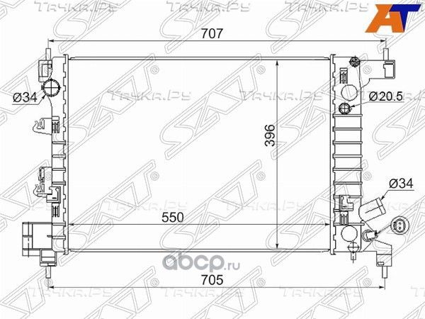 РАДИАТОР CHEVROLET AVEO 1.21.4 11- Радиатор (SAT). Артикул SGCV00113