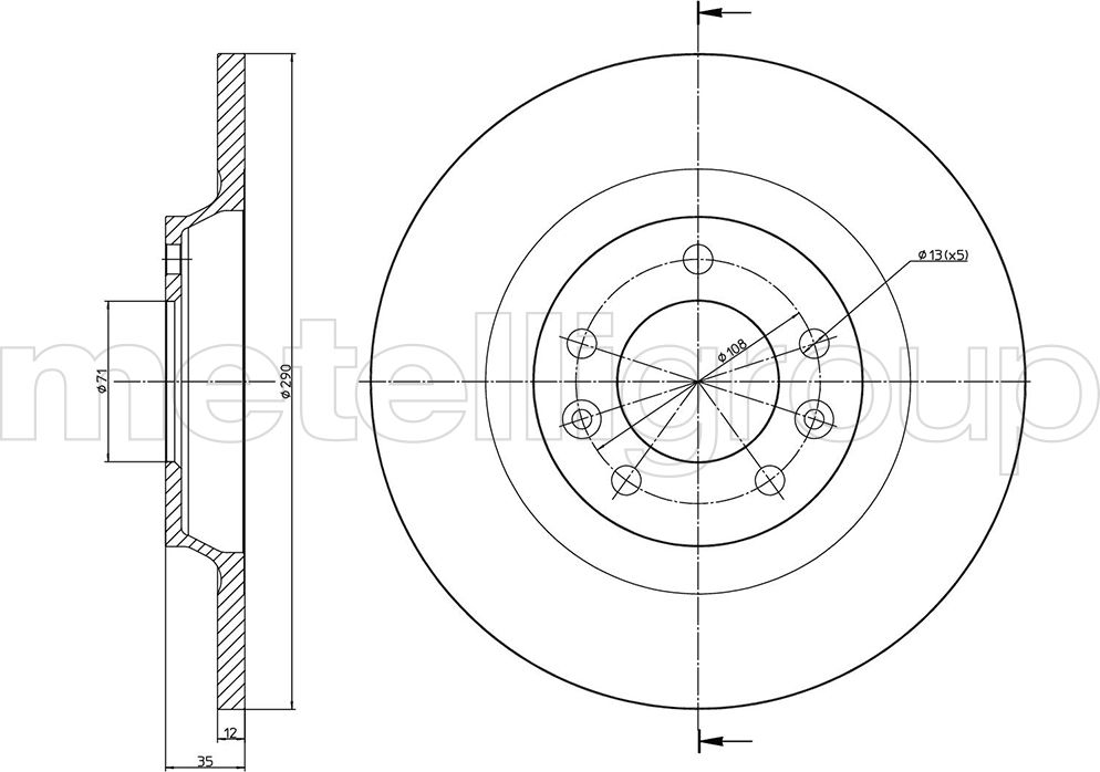 Тормозной диск Metelli. Артикул 23-0795C
