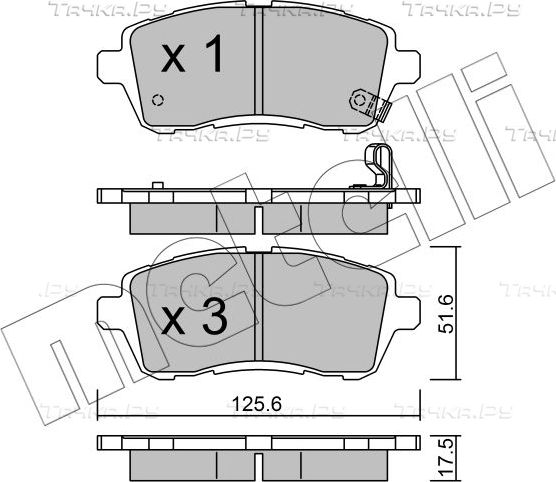 Тормозные колодки Metelli передние для Ford Fiesta VI 2008-2019. Артикул 22-0793-0