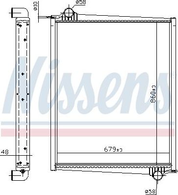 Радиатор охлаждения двигателя Nissens. Артикул 64068A