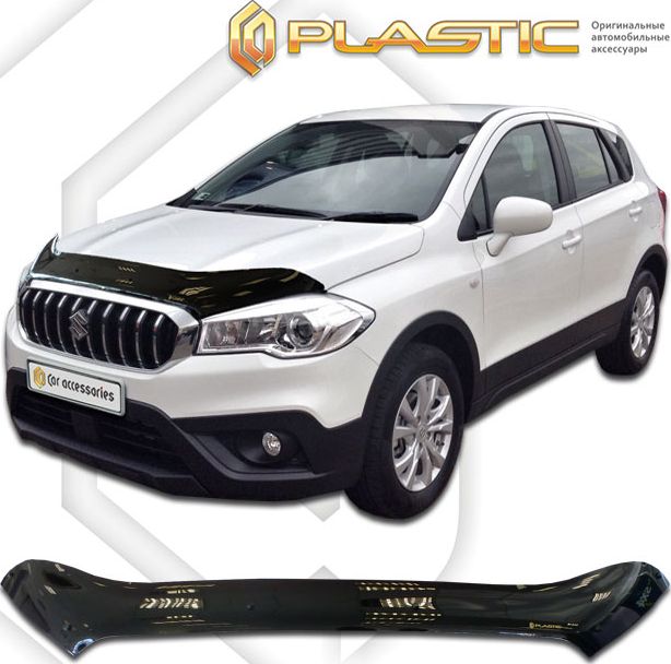 Дефлектор СА Пластик для капота (Classic черный) Suzuki SX4  2016–2026. Артикул 2010060112290