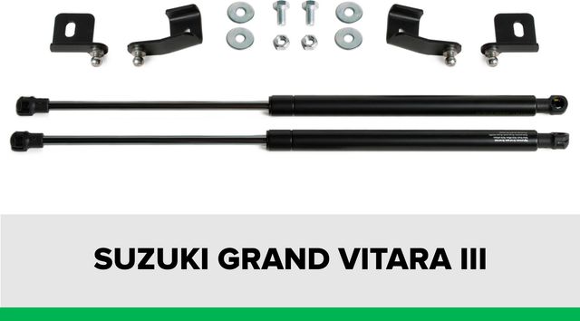 Амортизаторы (упоры) капота Pneumatic для Suzuki Grand Vitara III 2005-2015. Артикул KU-SZ-GV00-00