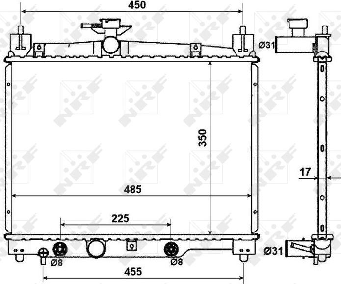 Радиатор отопителя (печки) NRF EASY FIT. Артикул 54380