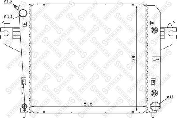 Радиатор охлаждения двигателя Stellox для Jeep Cherokee III (KJ) 2001-2008. Артикул 10-25629-SX