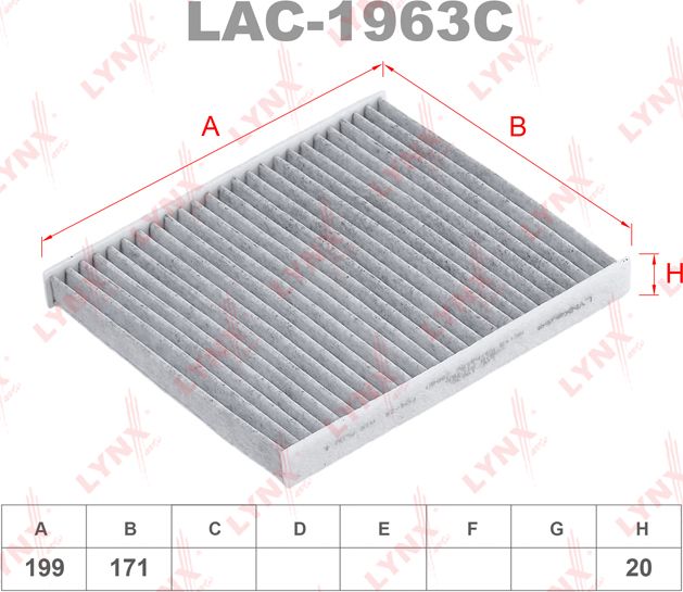 Салонный фильтр LYNXauto. Артикул LAC-1963C