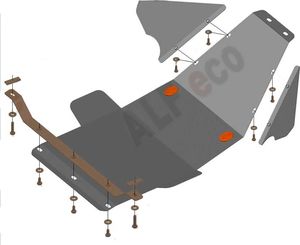 Защита Alfeco для картера и КПП ВАЗ 2121 Нива 1976-2008. Артикул ALF.28.12