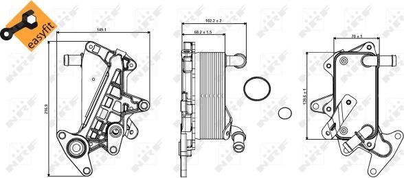 Радиатор масляный (маслоохладитель) для АКПП NRF EASY FIT. Артикул 31357