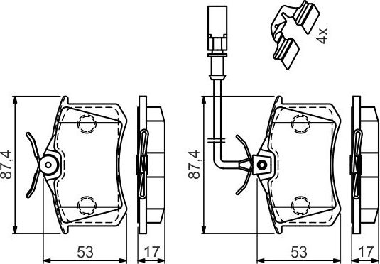Тормозные колодки Bosch (Low-Metallic). Артикул 0 986 494 599