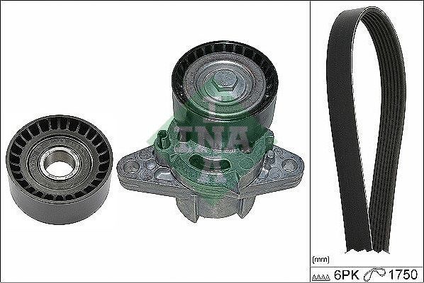 Приводной ремень поликлиновой с роликами (комплект) Ina. Артикул 529 0164 10
