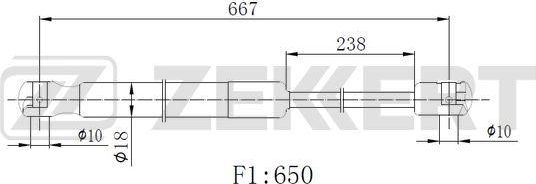 Амортизатор (упор) багажника Zekkert. Артикул GF-2516