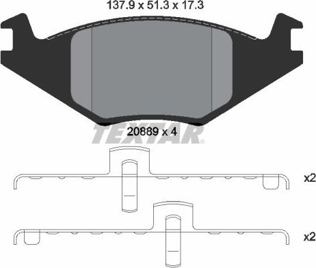Тормозные колодки Textar передние для SEAT Ibiza II 1993-2002. Артикул 2088902
