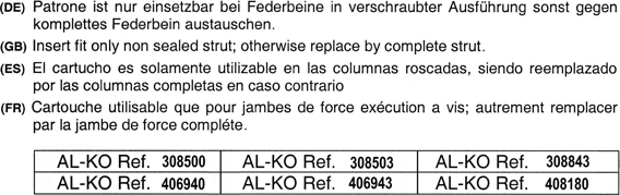 Амортизатор AL-KO HYDROTECH передний для Volkswagen Passat B3 1988-1997. Артикул 408180