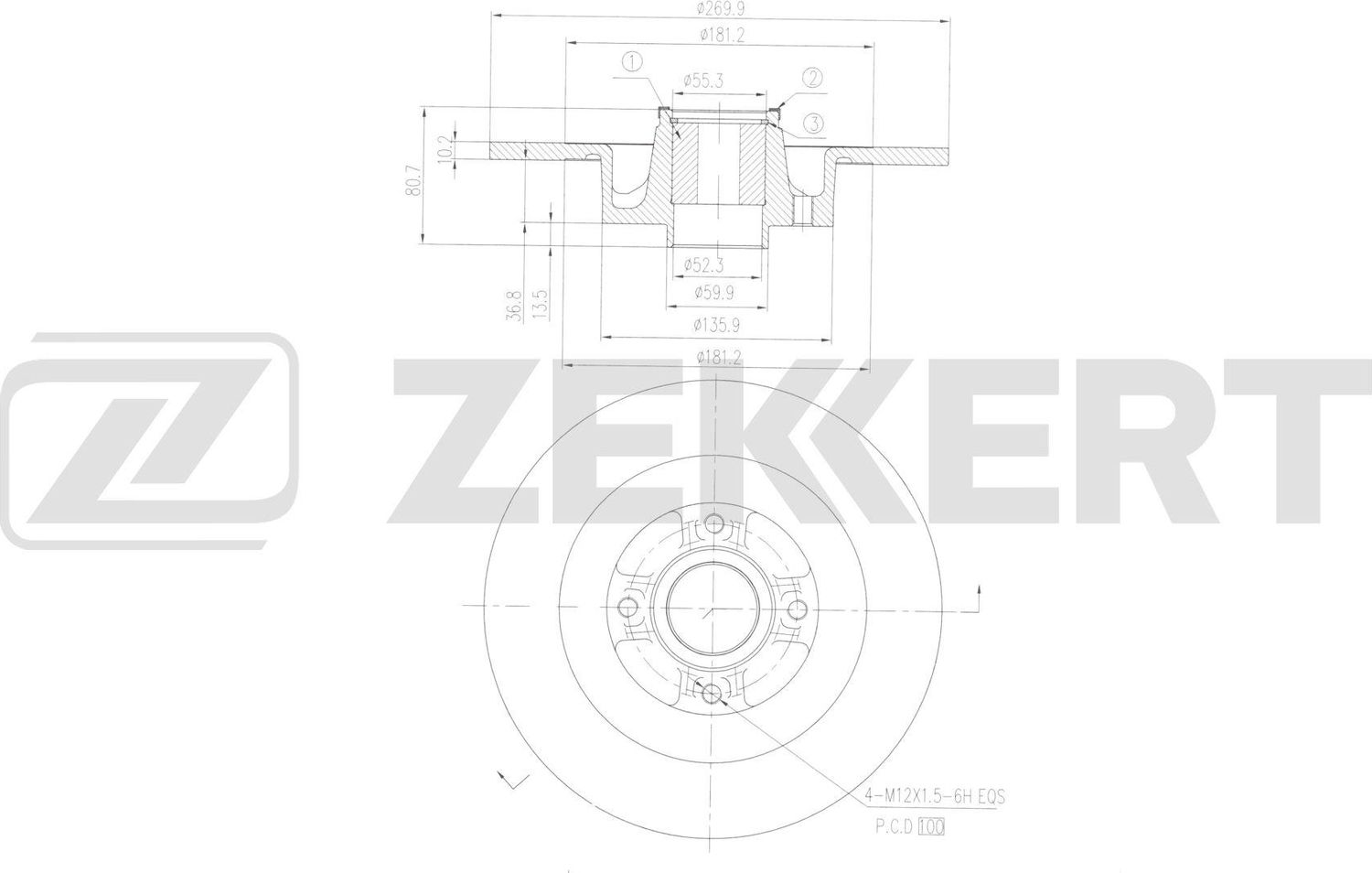 Тормозной диск Zekkert. Артикул BS-6647