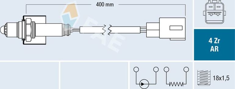 Лямбда-зонд (кислородный датчик) FAE. Артикул 75654