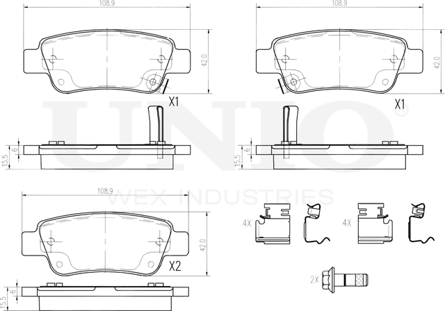 Колодки тормозные дисковые, комплект (Unio). Артикул BRP-20415