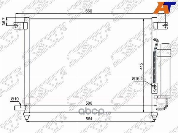 Радиатор кондиционера CHEVROLET AVEO 1.4 05-  DAE (SAT). Артикул STDW073940