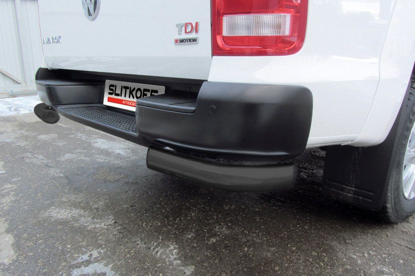 Защита Slitkoff задняя уголки d76 для Volkswagen Amarok I рестайлинг 2016-2026 Черная. Артикул VWAM16-007B