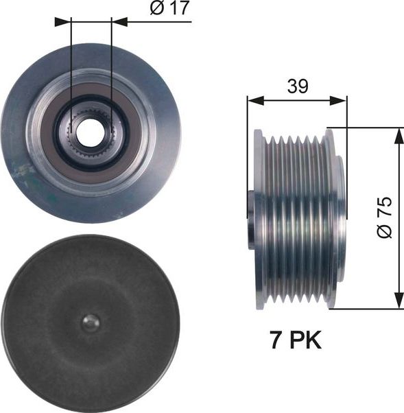 Муфта генератора обгонная Gates DriveAlign® для Honda Accord VII 2004-2008. Артикул OAP7119