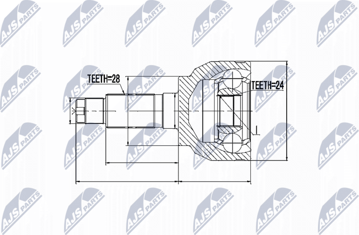 Шрус внутренний (граната) NTY. Артикул NPZ-MZ-046