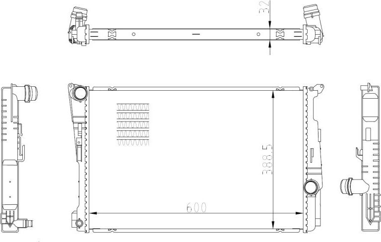 Радиатор охлаждения двигателя NRF. Артикул 59228