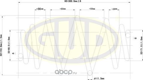 Пружина подвески G.U.D. задняя для Opel Astra G 1998-2009. Артикул GCS263438