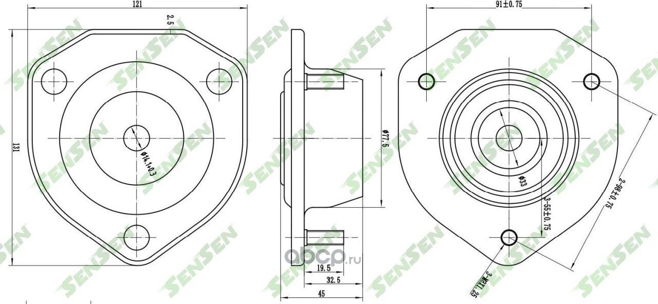 M61002 Опора амортизатора заднего верхняя chevrolet lacetti (j200) 03 (Sensen). Артикул M61002