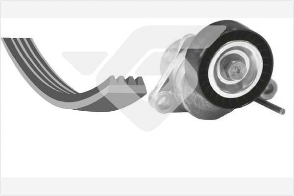 Приводной ремень поликлиновой с роликами (комплект) Hutchinson для Citroen C2 2003-2012. Артикул KHV 197