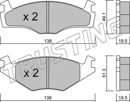 Тормозные колодки Trusting передние для Volkswagen Scirocco II 1980-1990. Артикул 047.1