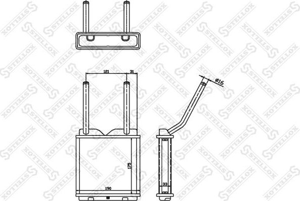 Радиатор отопителя (печки) Stellox для Opel Calibra 1989-1997. Артикул 10-35010-SX