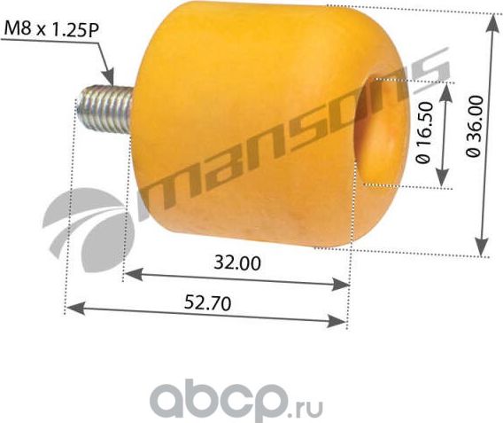 Буфер SCANIA 4 стабилизатора кабины (M8/40х32) MANSONS. Артикул 100.547