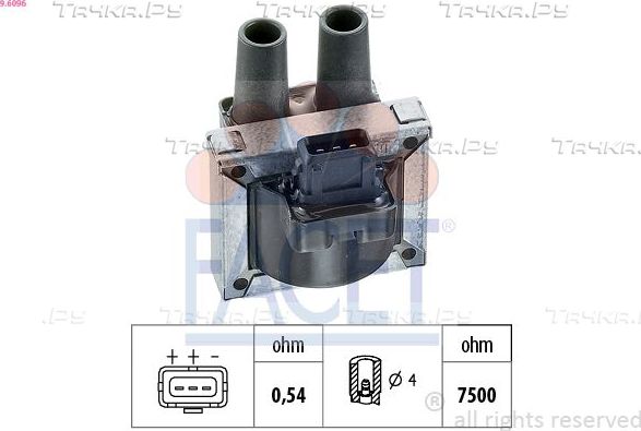 Катушка зажигания Facet Made in Italy - OE Equivalent для Renault Laguna I 1995-2001. Артикул 9.6096