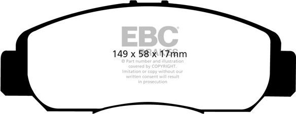 Тормозные колодки EBC Brakes передние для Honda Civic VIII 2005-2012. Артикул DP21669
