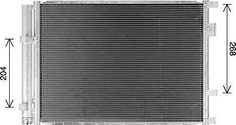 Радиатор кондиционера (конденсатор) AVA (алюминий) для Kia Rio IV 2017-2026. Артикул KA5338D