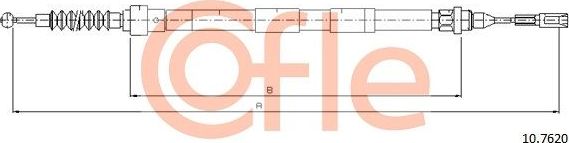 Трос ручника (тросик ручного тормоза) Cofle задний правый/левый для Ford Galaxy I 1995-2006. Артикул 92.10.7620