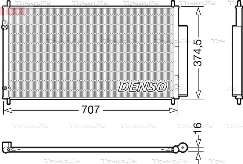 Радиатор кондиционера (конденсатор) Denso для Honda Civic IX 2012-2016. Артикул DCN40025