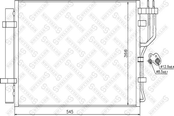 Радиатор кондиционера (конденсатор) Stellox (алюминий). Артикул 10-45720-SX