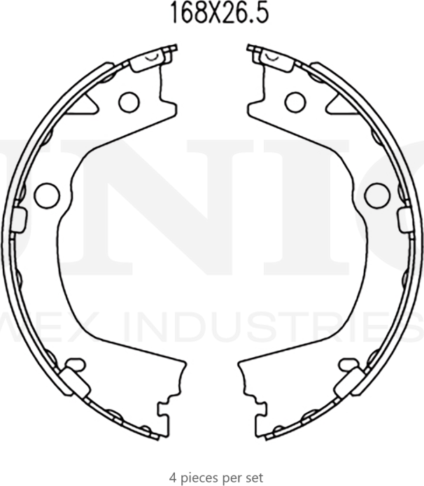 Колодки тормозные барабанные, комплект (Unio). Артикул BRP-10105