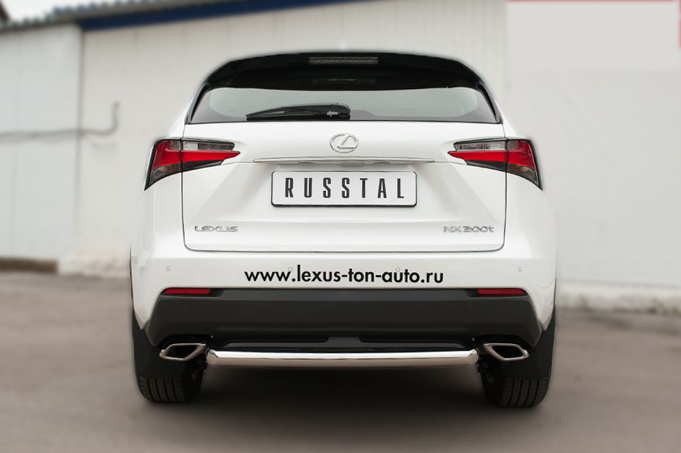 Защита RusStal заднего бампера d63 (дуга) для Lexus NX 200t F Sport 2015-2026. Артикул LNXZ-002142