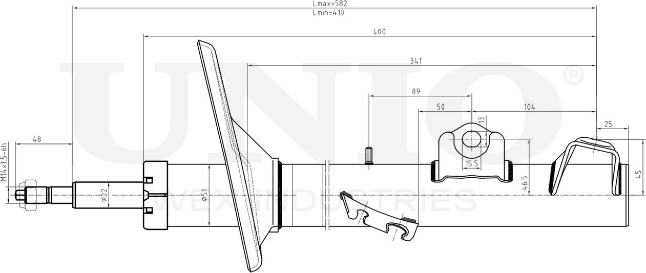 Амортизатор подвески (Unio). Артикул SAB-10015