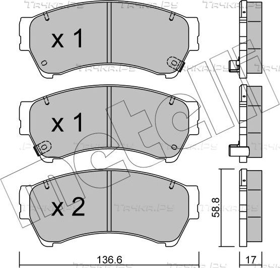 Тормозные колодки Metelli передние для Mazda 6 II (GH) 2007-2013. Артикул 22-0924-0