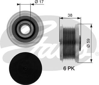Муфта генератора обгонная Gates DriveAlign™ для Citroen Jumpy II 2007-2016. Артикул OAP7282