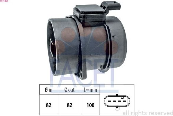 Air Mass Sensor Facet Made in Italy - OE Equivalent. Артикул 10.1455