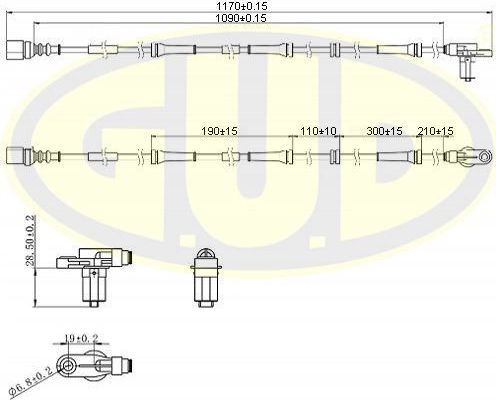 Датчик ABS G.U.D.. Артикул GABS01039