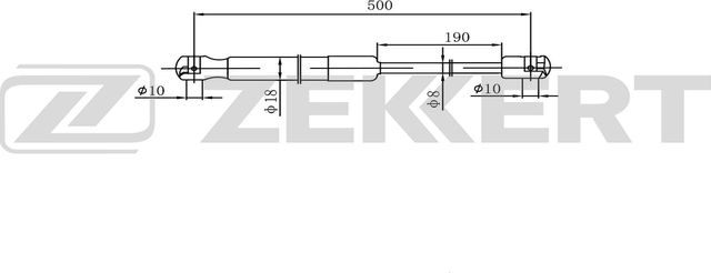 Амортизатор (упор) багажника Zekkert правый для Nissan Micra K12 2003-2010. Артикул GF-2581